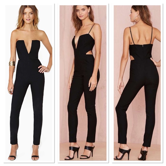 Nasty Gal Pants - Nasty gal midnight run cut out jumpsuit